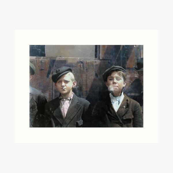 Item preview, Newsies at Skeeter's branch. St. Louis, Missouri - May 9, 1910 (Lewis Hine) designed and sold by Marina Amaral.