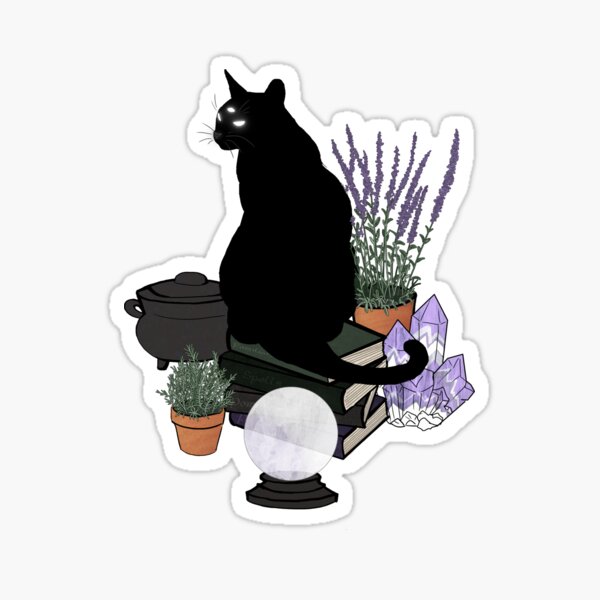 Witchy Stickers, Spiritual Confetti Stickers, Crystals, Black Cat, Boh