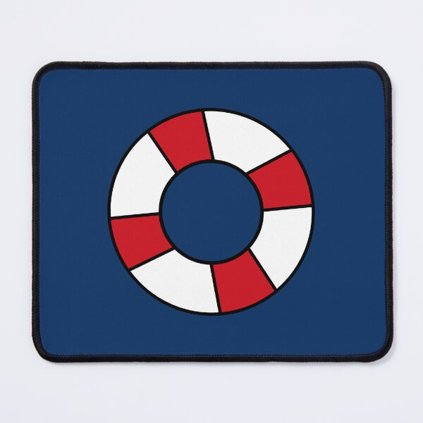Item preview, Red and White Life Ring Navy Blue Background designed and sold by GemsAnatomy.