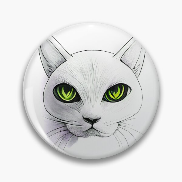 Item preview, Drawing Of A White Cat With Green Eyes designed and sold by KOTOdesign.