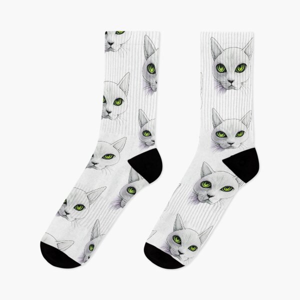 Item preview, Drawing Of A White Cat With Green Eyes designed and sold by KOTOdesign.