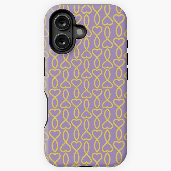 Santini School print (purple-yellow), hearts pattern iPhone Tough Case