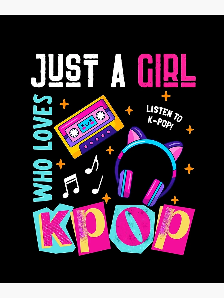 BDPWSS Make-up-Tasche 'Just A Girl Who Loves K-Pop' – Wasserfester Canvas, 22,9x17x5 Cm, K-Pop Geschenk