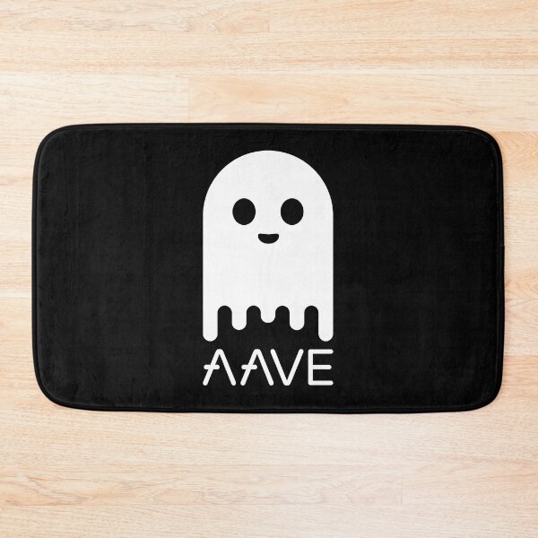 Item preview, Aave AAVE Crypto ALtcoin - Clean White Ghost Character with Text Logo designed and sold by CryptoMoods.