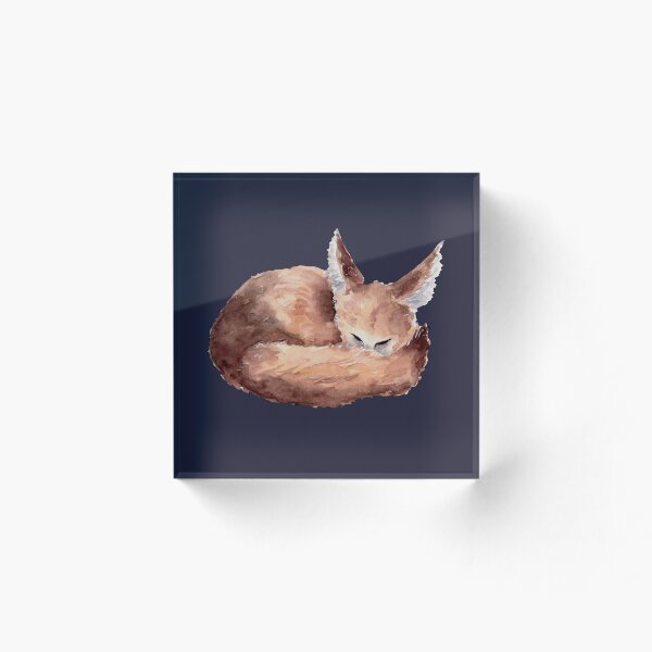 Item preview, Sleeping Fennec Fox - Watercolour Illustration designed and sold by Pattokarts.