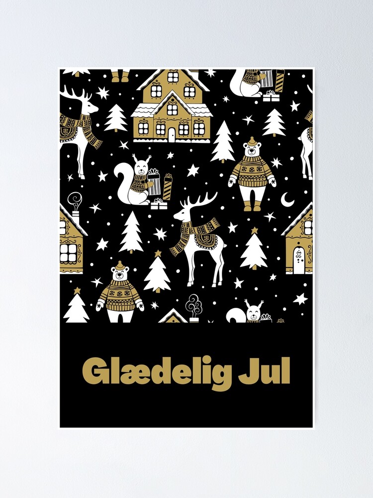 "Glædelig jul, julekort, happy Christmas in Danish, merry Christmas in