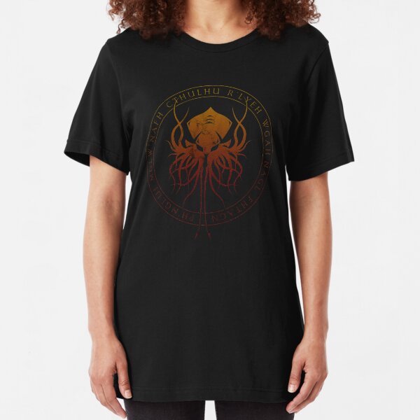Cthulhu Sigil (hellfire) Slim Fit T-Shirt