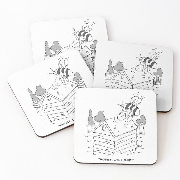 Item preview, Bee Returns to his Beehive - A honey bee says "Honey I'm Home". designed and sold by NigelSutherland.