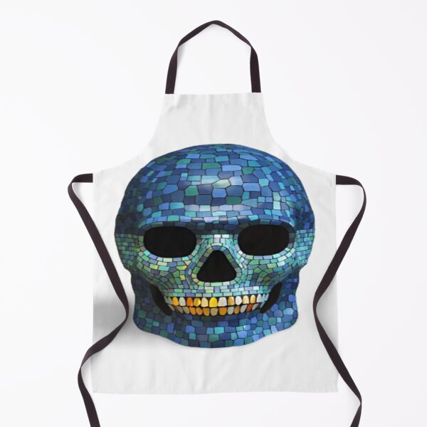 Item preview, Blue skull mask in mosaic style with multicolored teeth designed and sold by ErisMerch.
