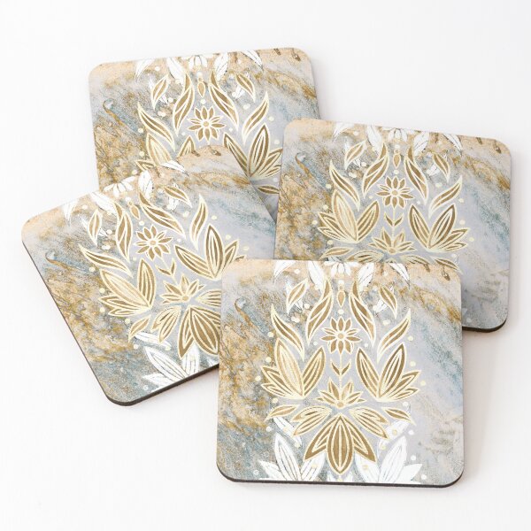 Item preview, Marble Gold Floral Sequin Art Deco designed and sold by TigaTiga.