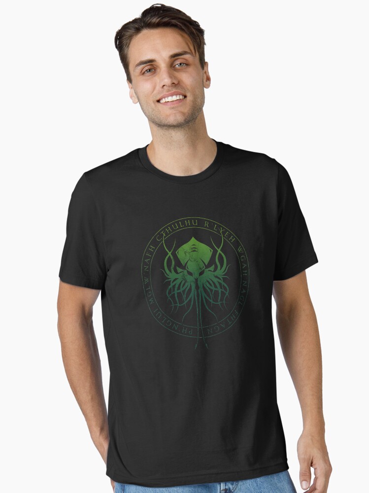 Thumbnail 2 of 7, Essential T-Shirt, Cthulhu Sigil (poison) designed and sold by Deefurdee.