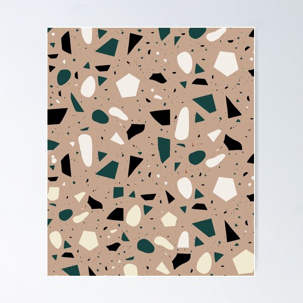 Item preview, Seamless Blue and Black Terrazzo Pattern designed and sold by zedonee.