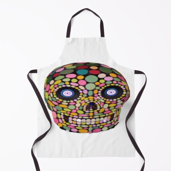 Item preview, Skull mask with round luminous eyes multi-colored round patterns with multi-colored teeth designed and sold by ErisMerch.