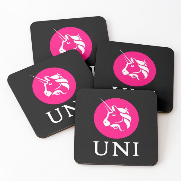 Item preview, Uniswap UNI Crypto Altcoin - Clean Vertical Pink Logo with White Text Logo designed and sold by CryptoMoods.