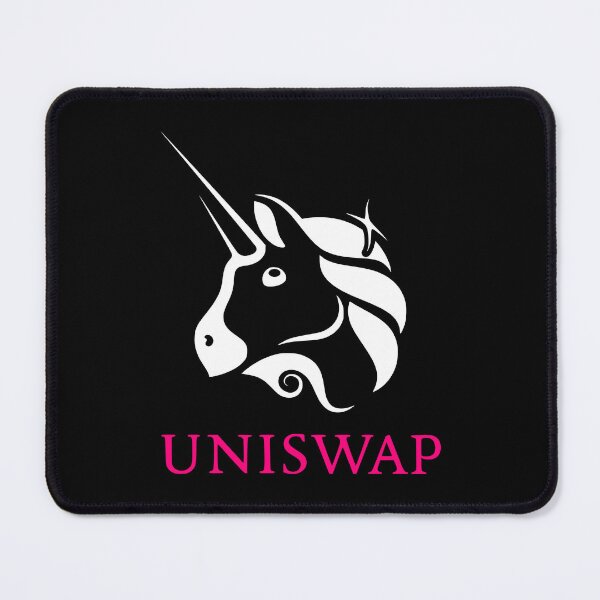 Item preview, Uniswap UNI Crypto Altcoin - Clean White Logo with Pink Text Logo designed and sold by CryptoMoods.