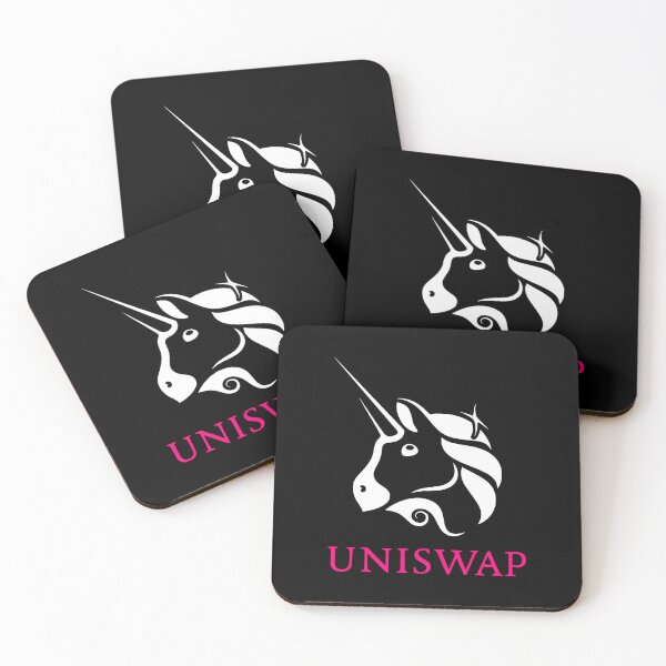 Item preview, Uniswap UNI Crypto Altcoin - Clean White Logo with Pink Text Logo designed and sold by CryptoMoods.