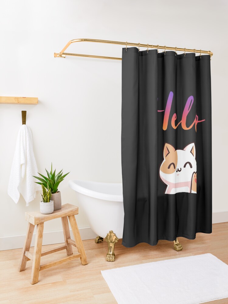 Disover Hey and hello  Shower Curtain