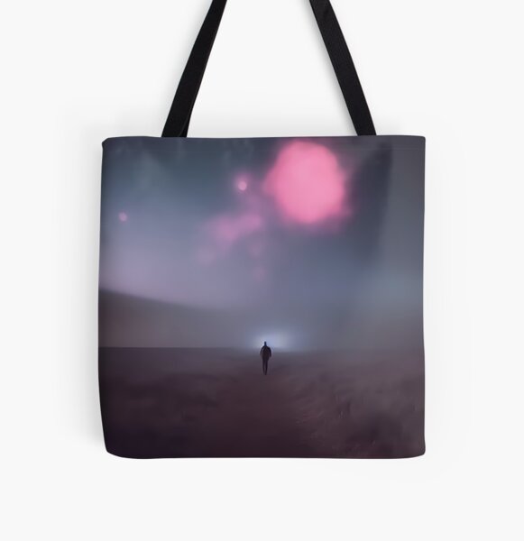 The light in the dark sky | Moonlight Scene All Over Print Tote Bag