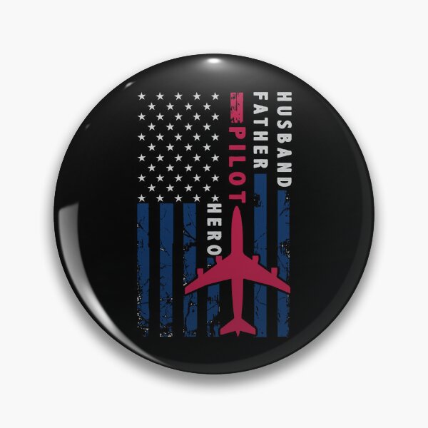 Item preview, Pilot Husband Father Hero American Flag Design Red White Blue designed and sold by RockBeeDesigns.