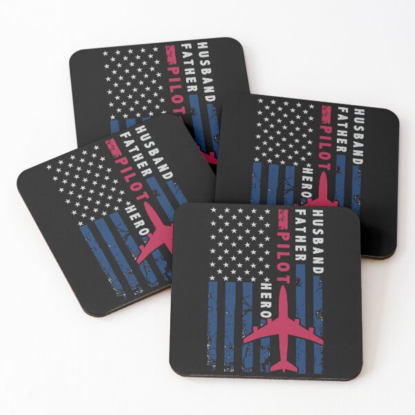 Item preview, Pilot Husband Father Hero American Flag Design Red White Blue designed and sold by RockBeeDesigns.