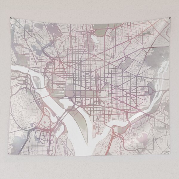Item preview, Washingtone DC Map, Washingtone DC City designed and sold by TheRedFinch.