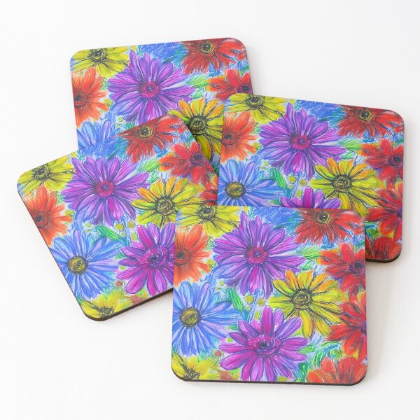 Item preview, Multi coloured flower crayoned picture designed and sold by David-Howells.