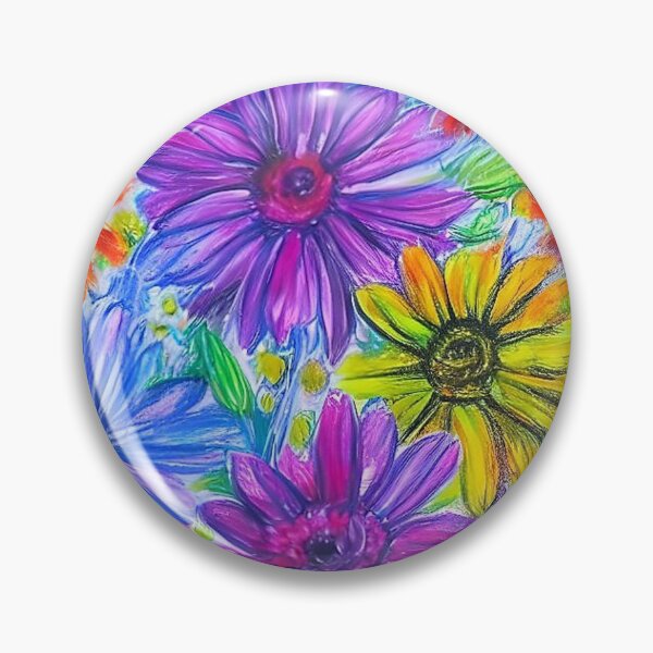 Item preview, Multi coloured flower crayoned picture designed and sold by David-Howells.