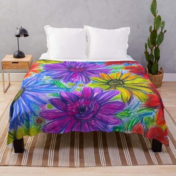 Item preview, Multi coloured flower crayoned picture designed and sold by David-Howells.