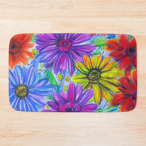Item preview, Multi coloured flower crayoned picture designed and sold by David-Howells.