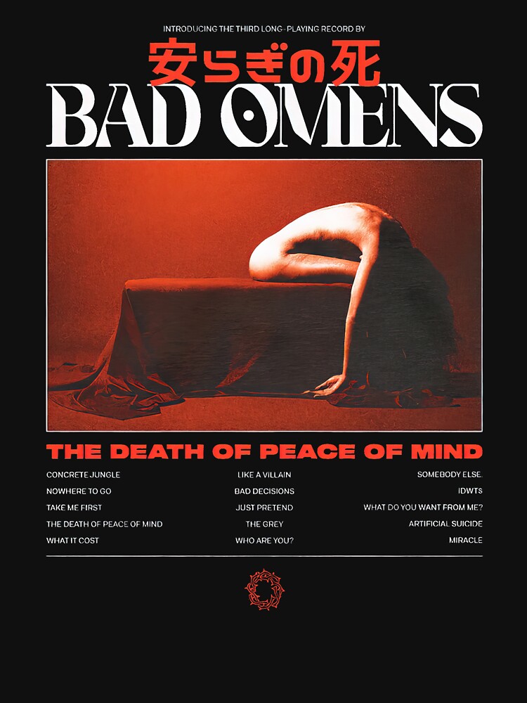 2 Sided Like A Villain Bad Omens T-Shirt Band Track List 2023