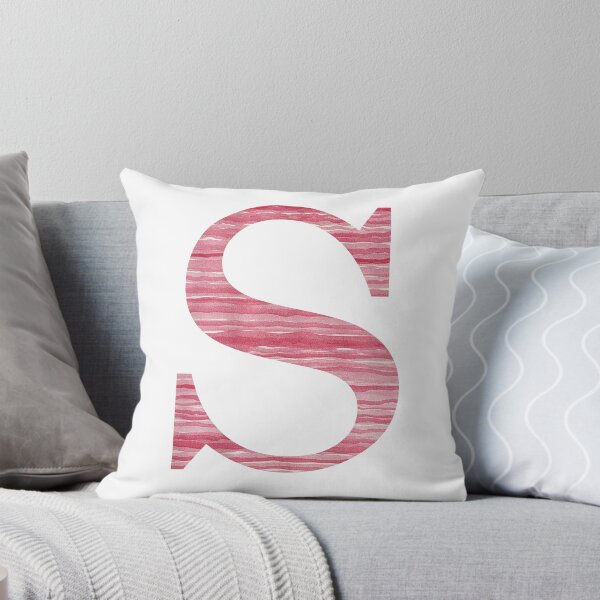 Item preview, Letter S Red Watercolor Stripes Initial Monogram designed and sold by theartofvikki.
