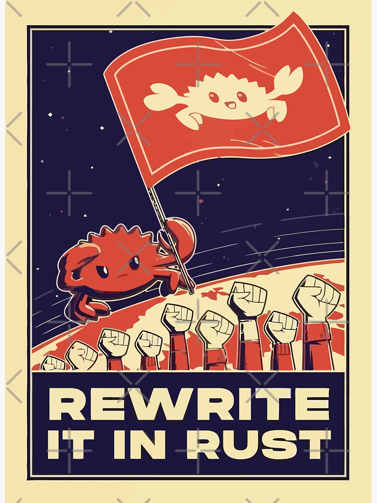 "Rewrite It In Rust - Rust Programming" Sticker for Sale by ...