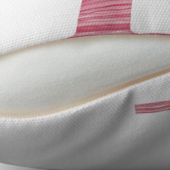 Alternate view of Letter P Red Watercolor Stripes Initial Monogram Throw Pillow
