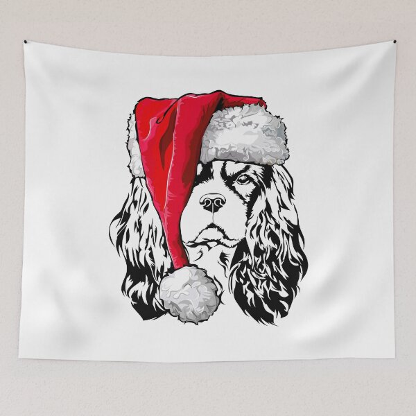 Item preview, Santa Cavalier King Charles Spaniel Christmas Dogs designed and sold by dogarts.