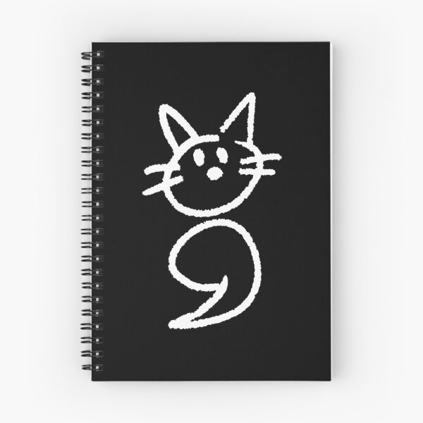 Item preview, Semicolon Cat (old version, white) designed and sold by SparkSnaps.