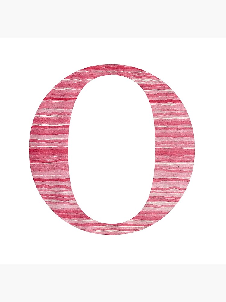 Letter O Red Watercolor Stripes Initial Monogram by theartofvikki