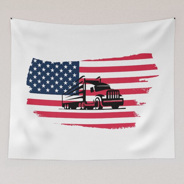 Item preview, USA Shaped Flag and Truck designed and sold by tomorrowsart.