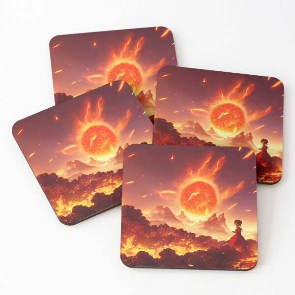 Item preview, Burning Sun Girl -  4K Wallpaper Landscape of Volcano Lava Fire and Flames, Pyro designed and sold by Fregoulix.