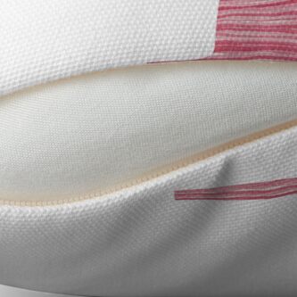 Thumbnail 2 of 3, Throw Pillow, Letter I Red Watercolor Stripes Initial Monogram designed and sold by theartofvikki.