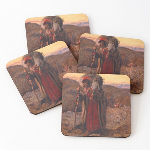Item preview, Pre-Raphaelite painting old wandering man with sheep designed and sold by Vintage Designs +.