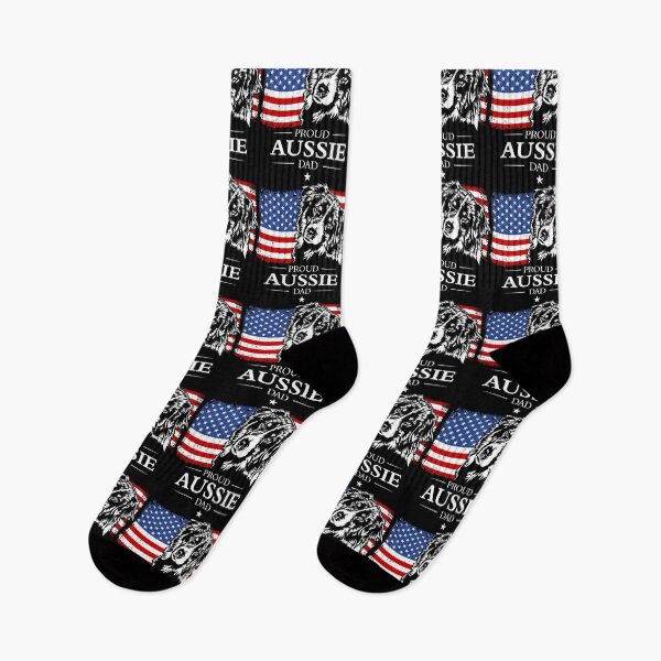 Item preview, Proud Australian Shepherd Aussie Dad America Flag Patriotic Dog designed and sold by dogarts.