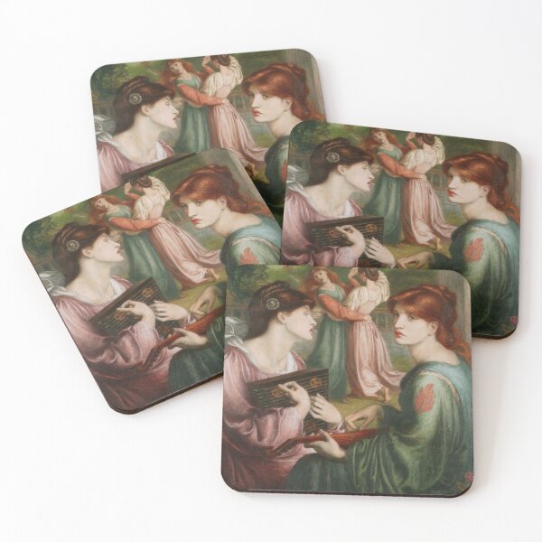 Item preview, Medieval Ladies playing music by Rossetti designed and sold by Vintage Designs +.