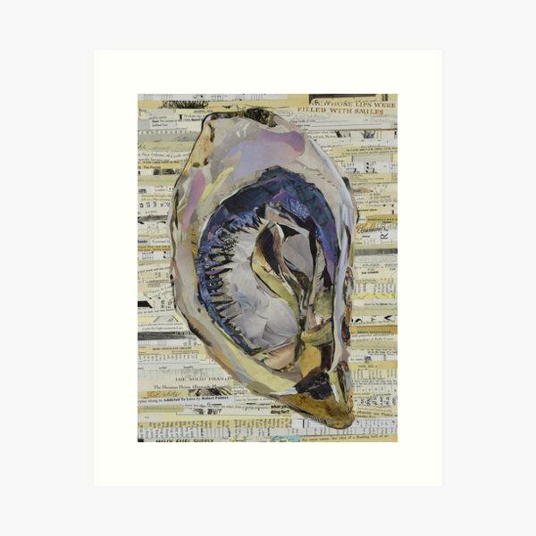 Oyster Collage by C.E. White Art Print