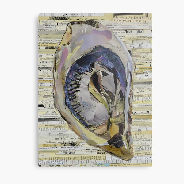 Oyster Collage by C.E. White Metal Print