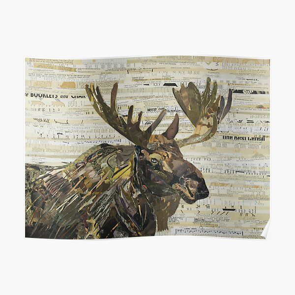 Eastern Moose Collage by C.E. White Poster