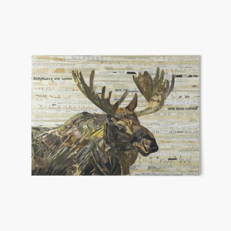 Eastern Moose Collage by C.E. White Art Board Print
