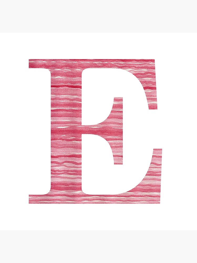 Thumbnail 3 of 3, Throw Pillow, Letter E Red Watercolor Stripes Initial Monogram designed and sold by theartofvikki.