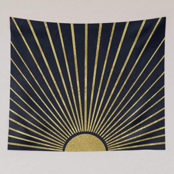 Item preview, Elegant Blue Gold Boho Sun designed and sold by trajeado14.