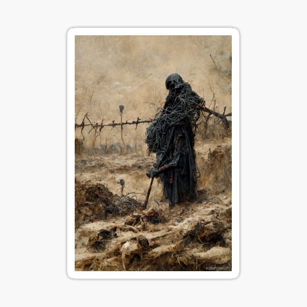 Shell Shocked Decaying Soldier Painting Sticker for Sale by Desolate Lands