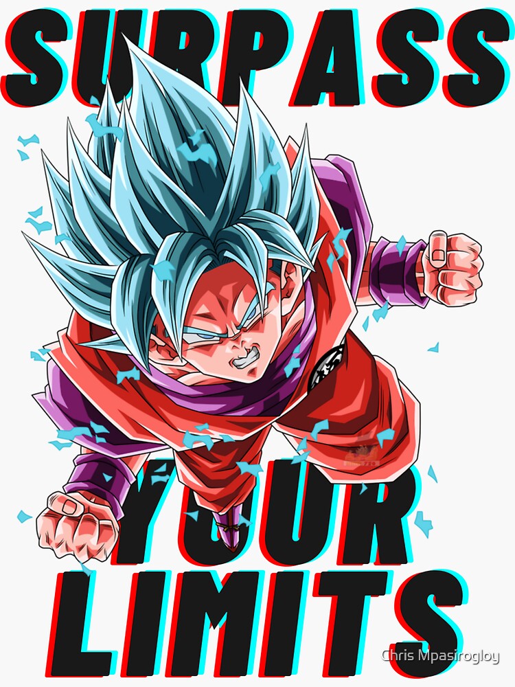 Goku Super Saiyan Blue Kaioken x20 / Surpass Your Limits | Sticker